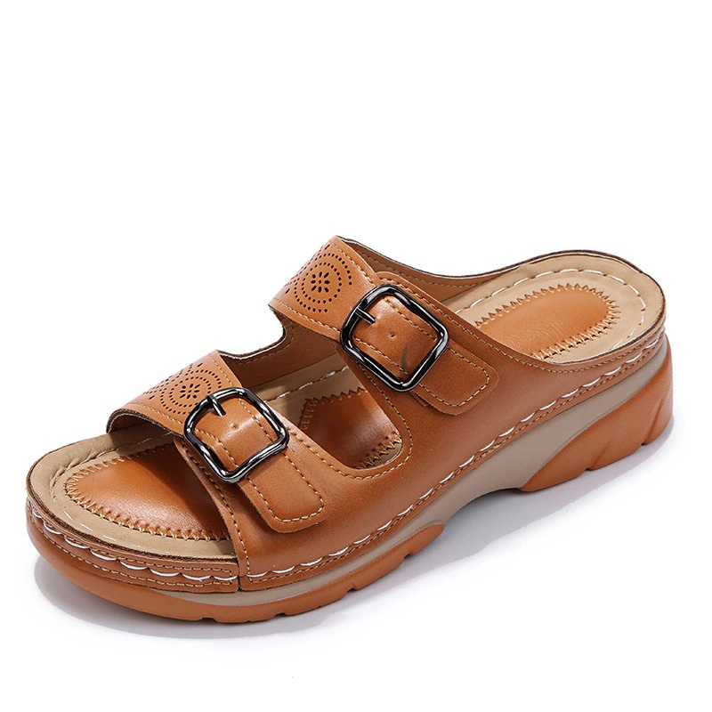 Damen Slip-on Sandalen mit Riemen für den Sommer