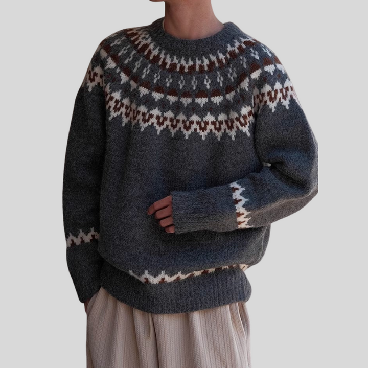 Vintage-Pullover mit Rundhalsausschnitt für Herren