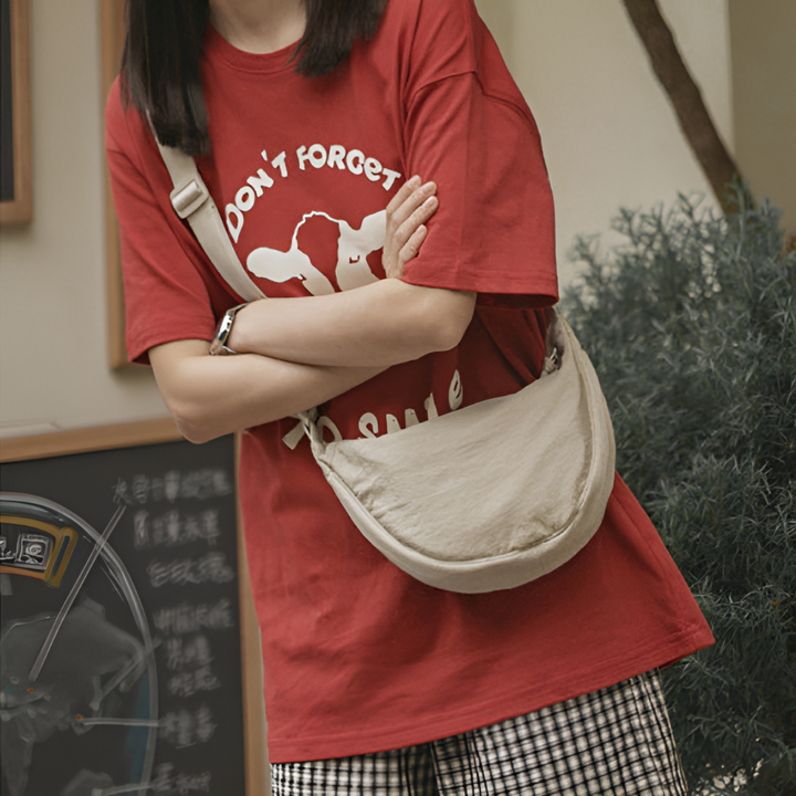 Geräumige Nylon-Umhängetasche für Damen