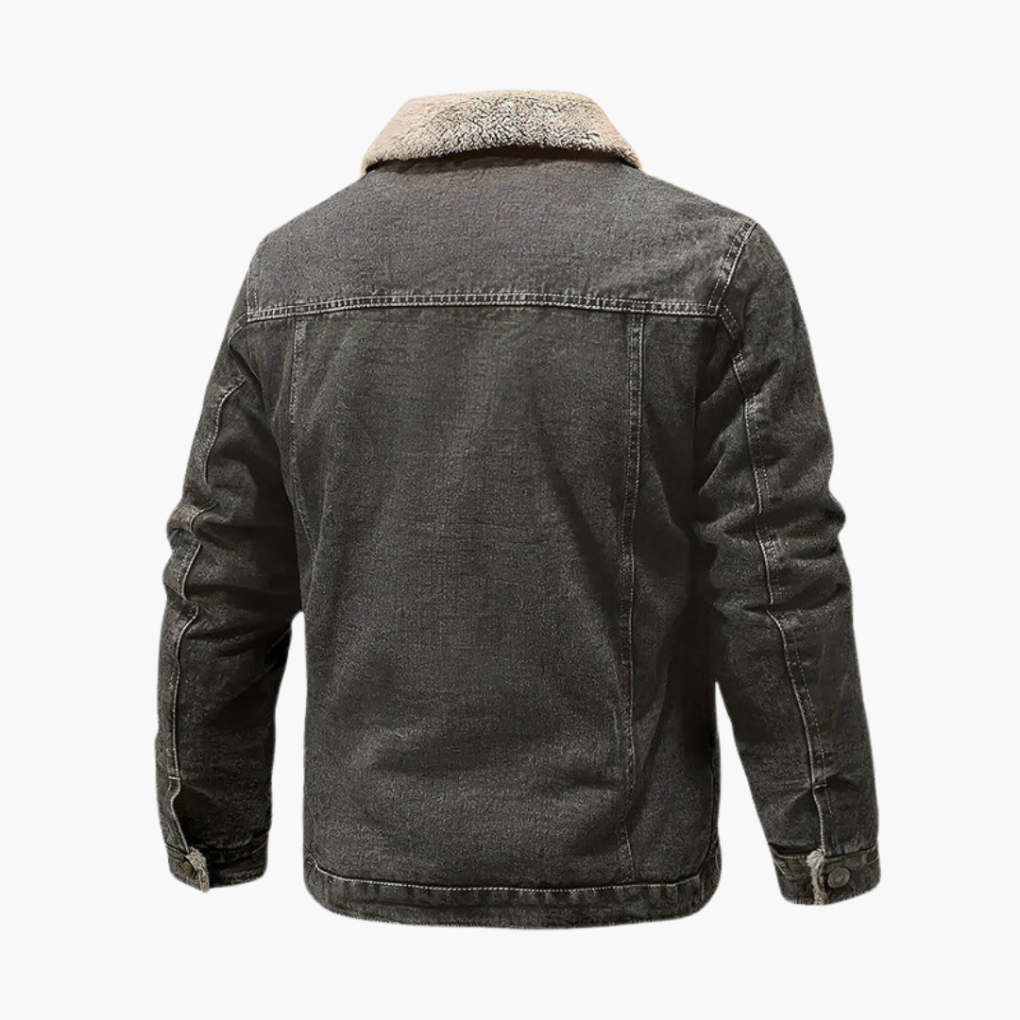 Herren Fleecegefütterte Jeansjacke Sonderpreis