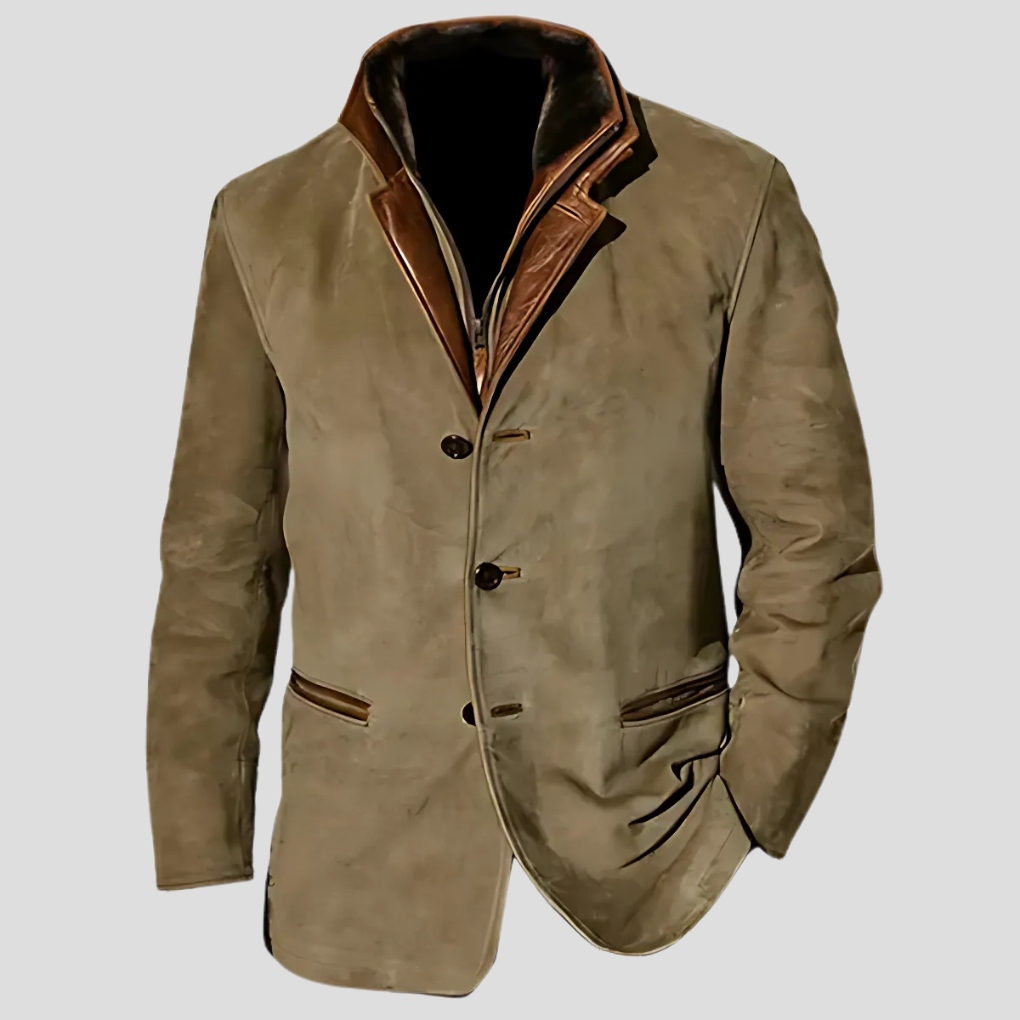 Herrenjacke im Retro-Stil mit kontrastierendem Kragen