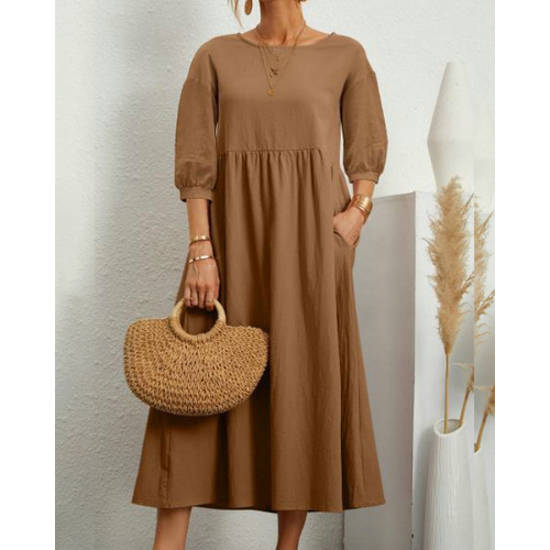 Elegantes Sommerkleid mit Smokarbeit für Damen