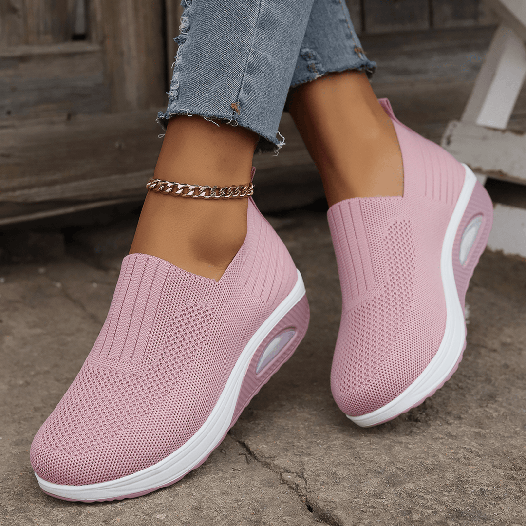 Damen Slip On Sommer Sneaker mit Texturierte Oberfläche