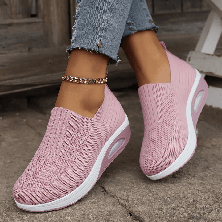 Damen Slip On Sommer Sneaker mit Texturierte Oberfläche