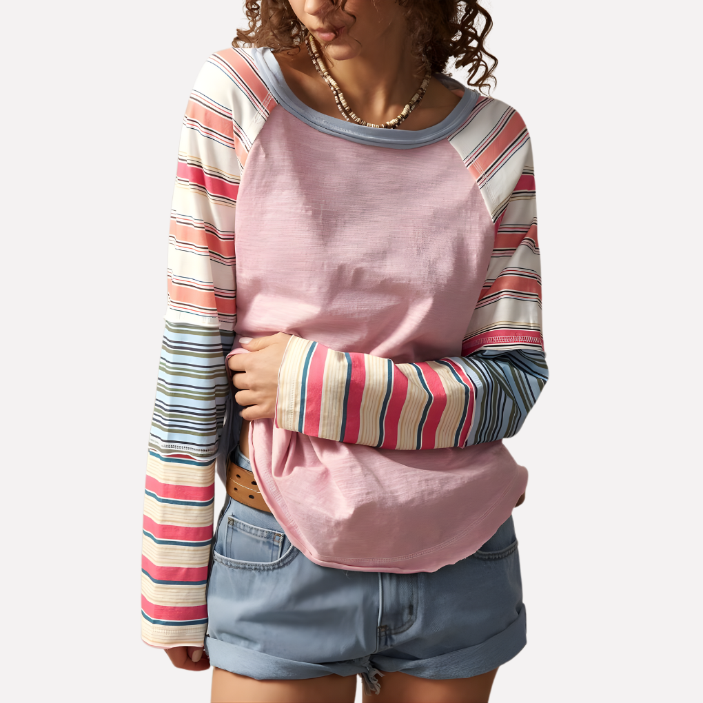 Damen Bohemian Übergroßes Raglan-Ärmel Top