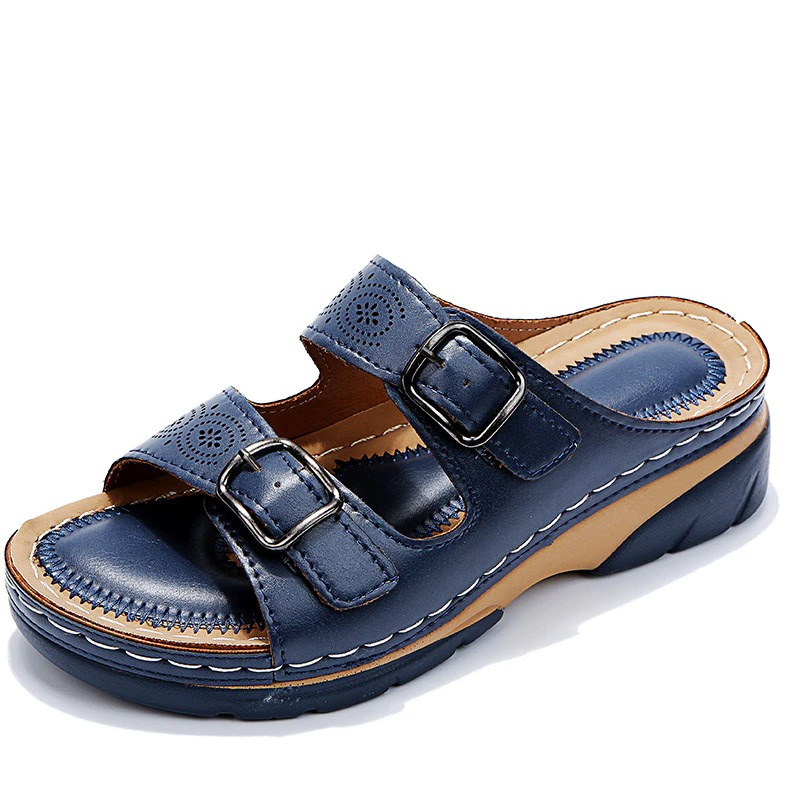 Damen Slip-on Sandalen mit Riemen für den Sommer
