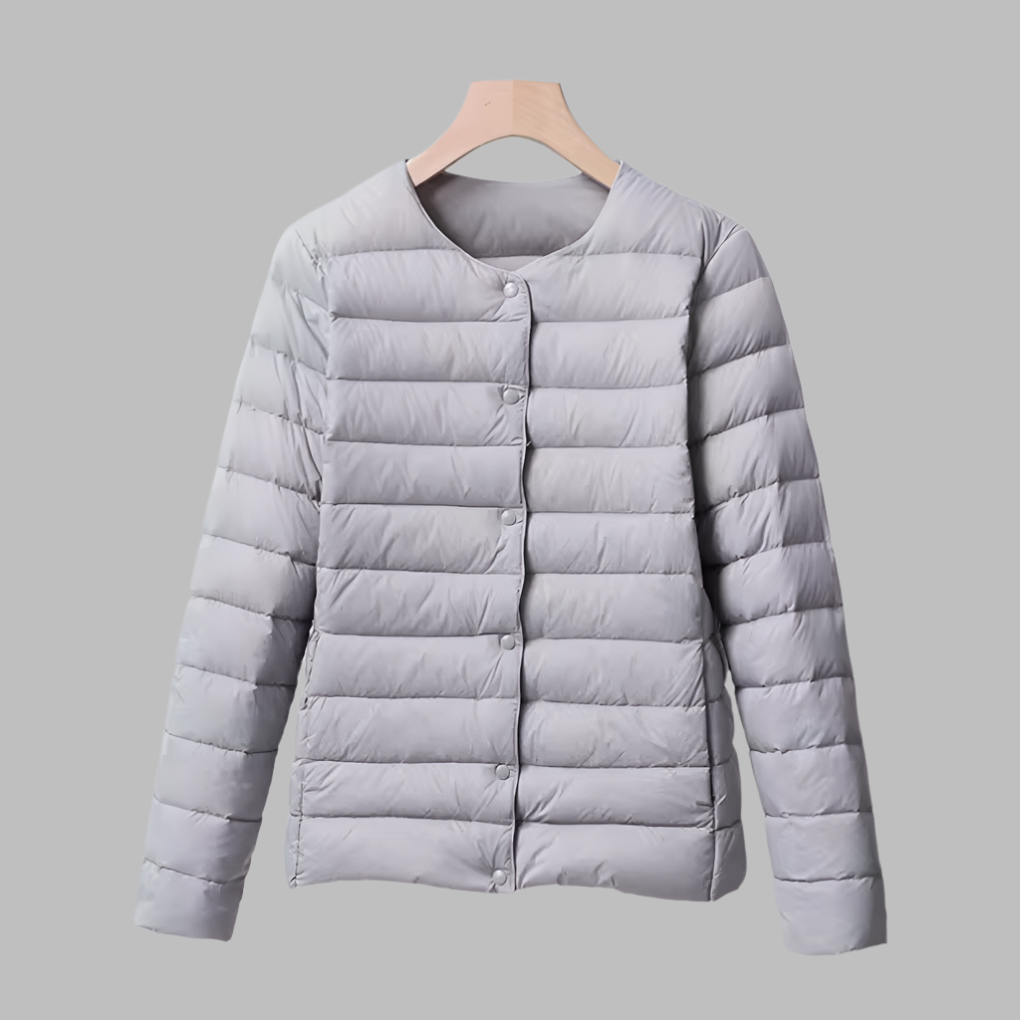 Kragenlose, tragbare Daunenjacke für Frühling und Winter
