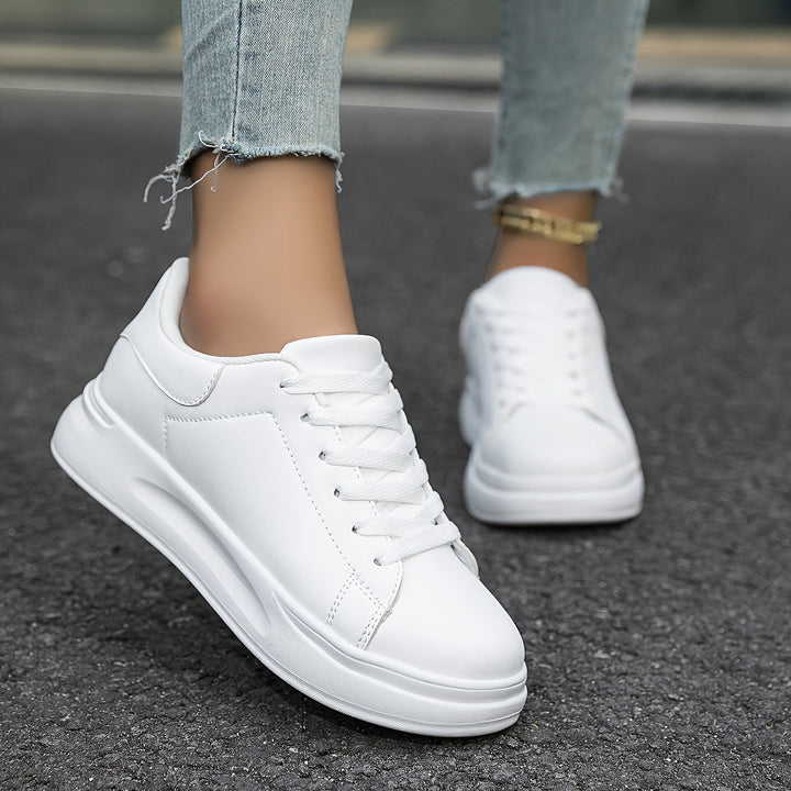 Weiße Ledersneaker für Damen