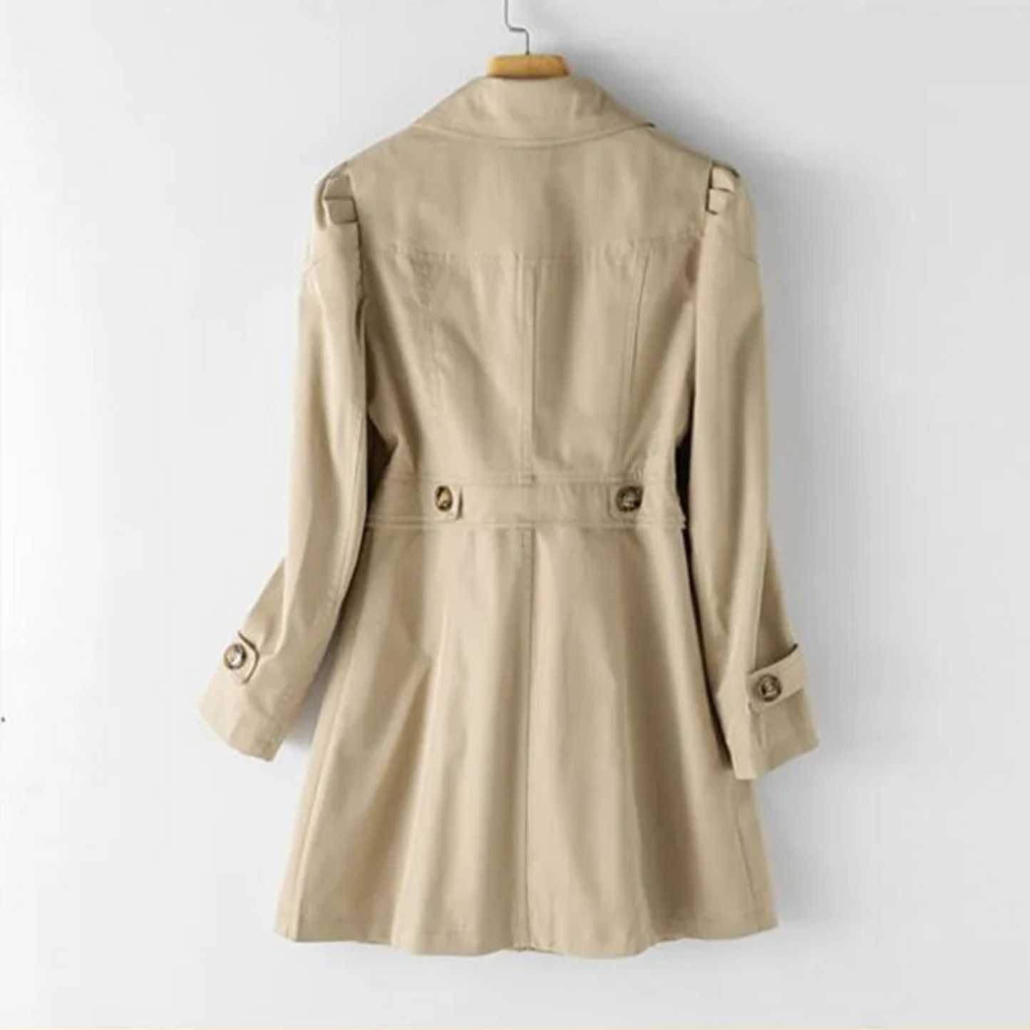 Damen Trenchcoat mit langen Ärmeln und Knopfverschluss