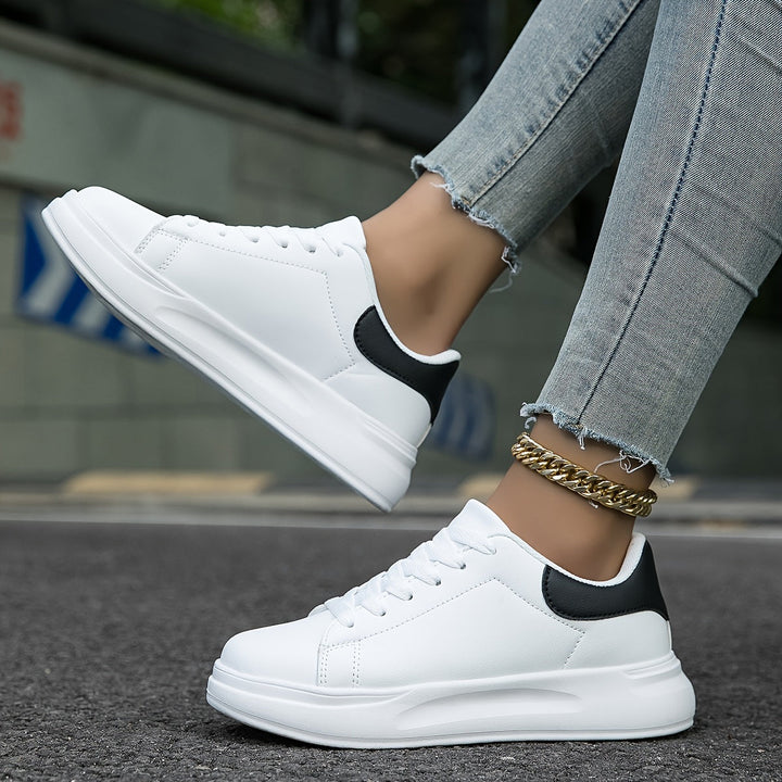 Weiße Ledersneaker für Damen