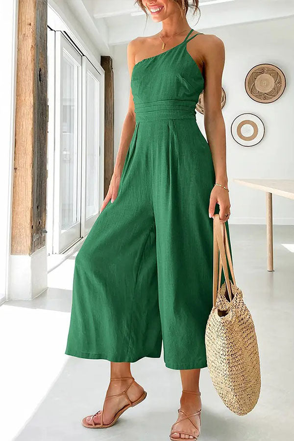 Damen One-Shoulder Jumpsuit für den Sommer