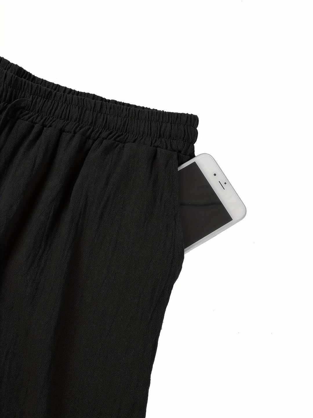 Herren Leinenhose mit elastischem Bund und Taschen für den Sommer