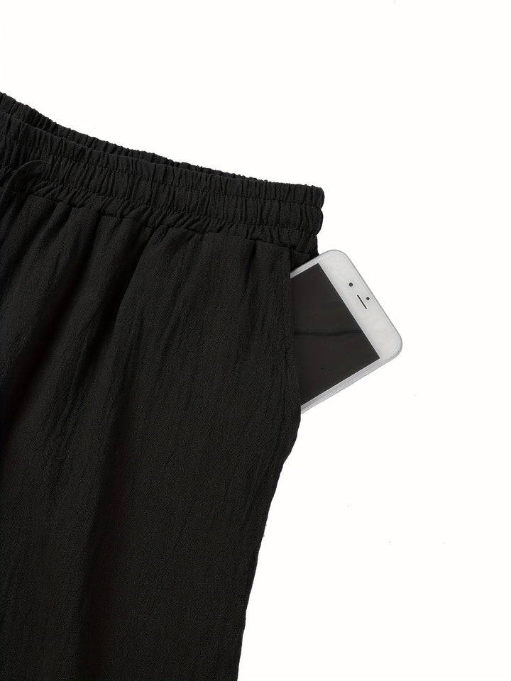 Herren Leinenhose mit elastischem Bund und Taschen für den Sommer
