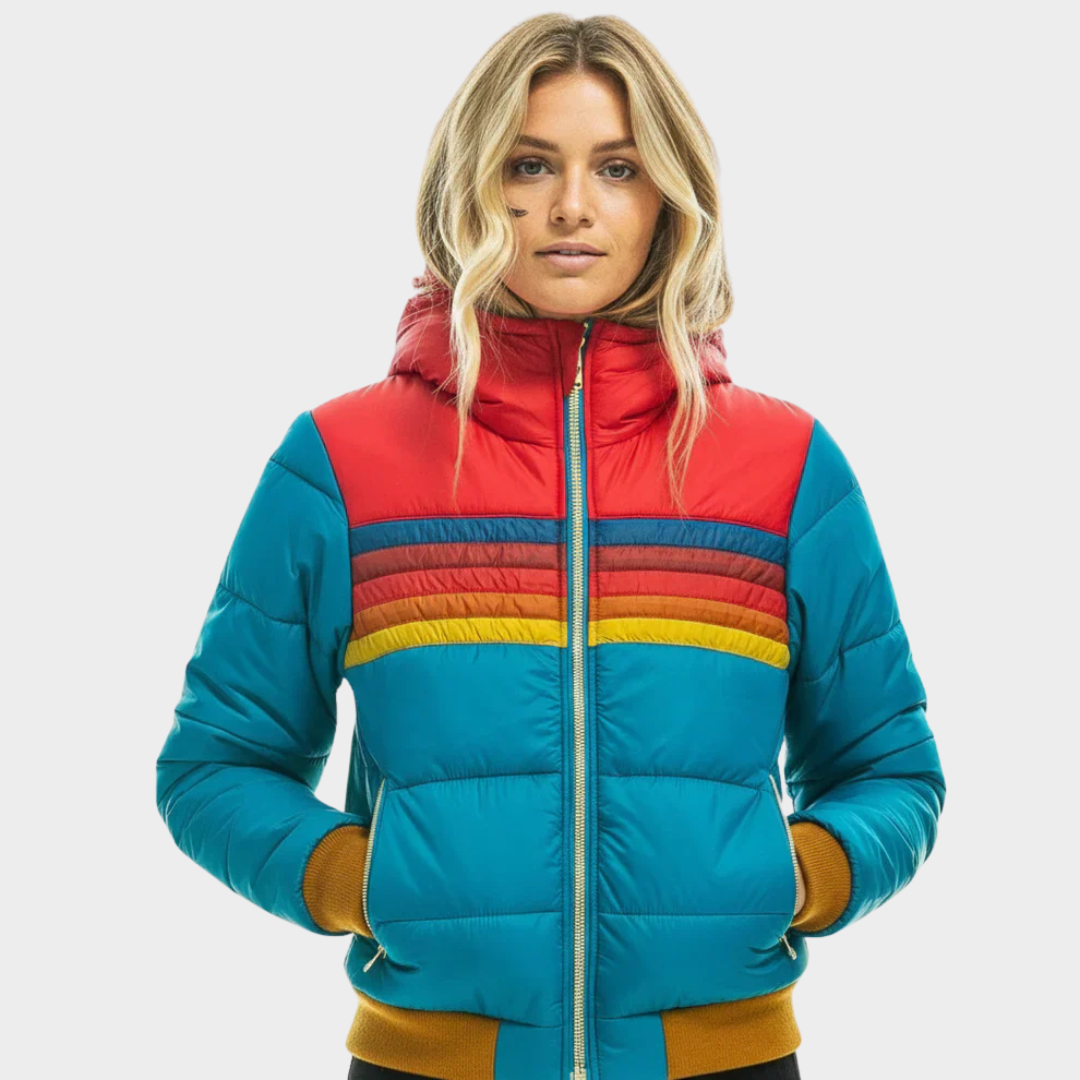 Retro-Daunenjacke in mehreren Farben für Damen