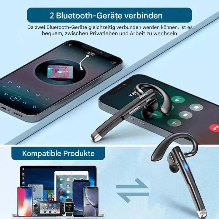 BT5.3 Bluetooth-Headset für ein Ohr mit Geräuschunterdrückung