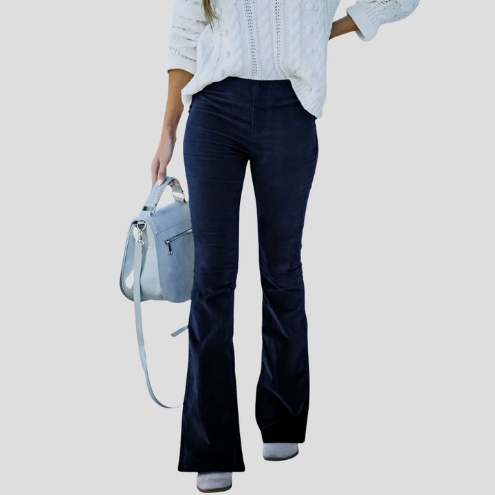 Damenhose aus Vintage-Cord mit hoher Taille