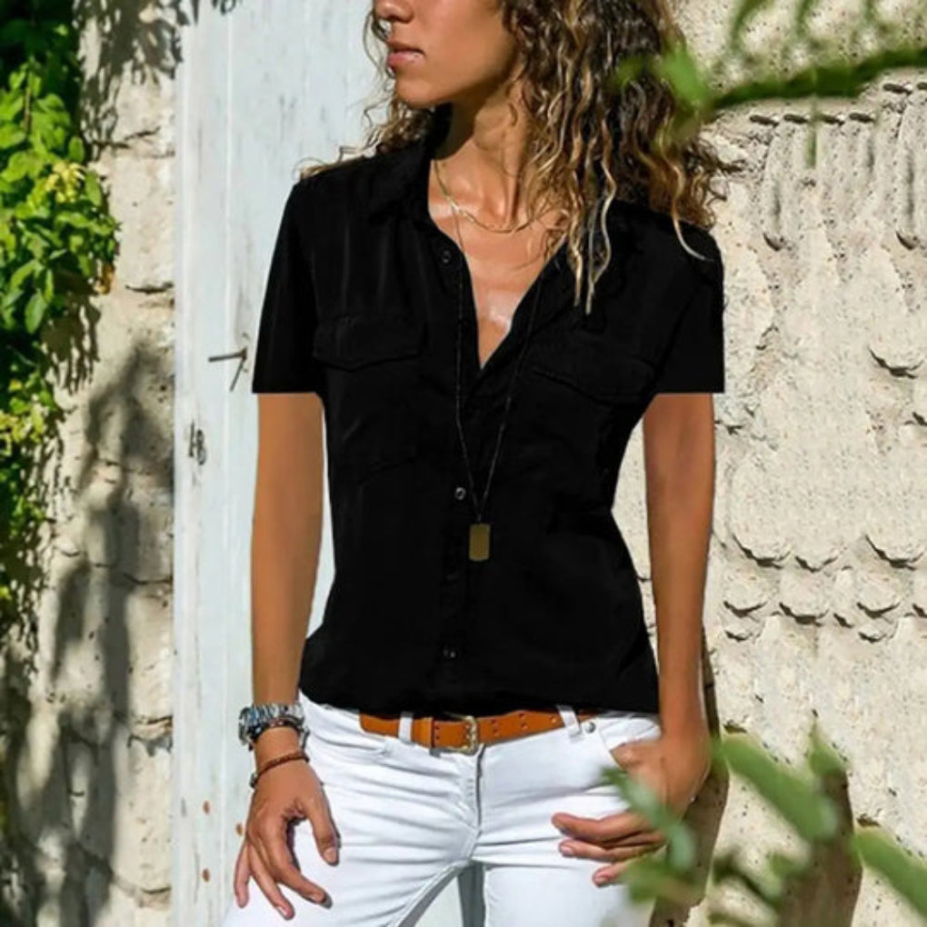 Elegante Kurzarmbluse für Damen