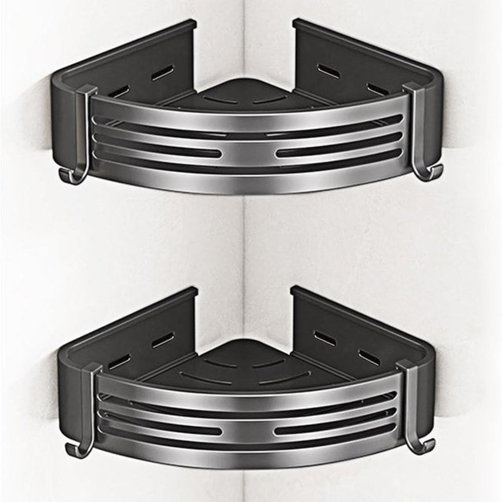 2-stufiger selbstklebender Duschkorb für die Ecke