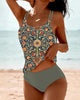 Damen-Tankini-Set mit Blumenmuster und ärmellosem Top