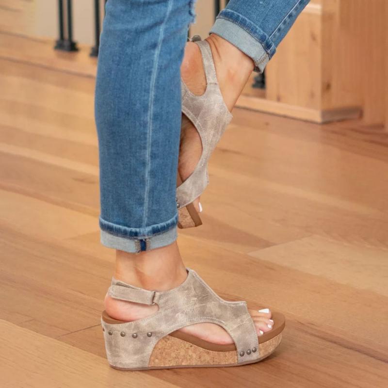 Orthopädische Ledersandalen für Damen mit zusätzlicher Unterstützung