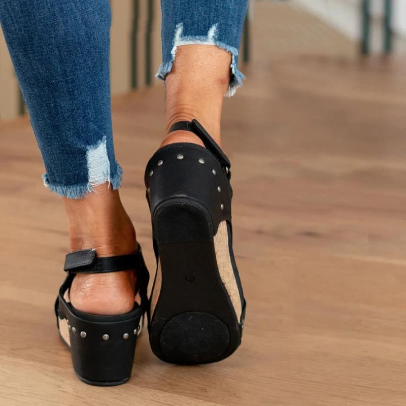 Orthopädische Ledersandalen für Damen mit zusätzlicher Unterstützung