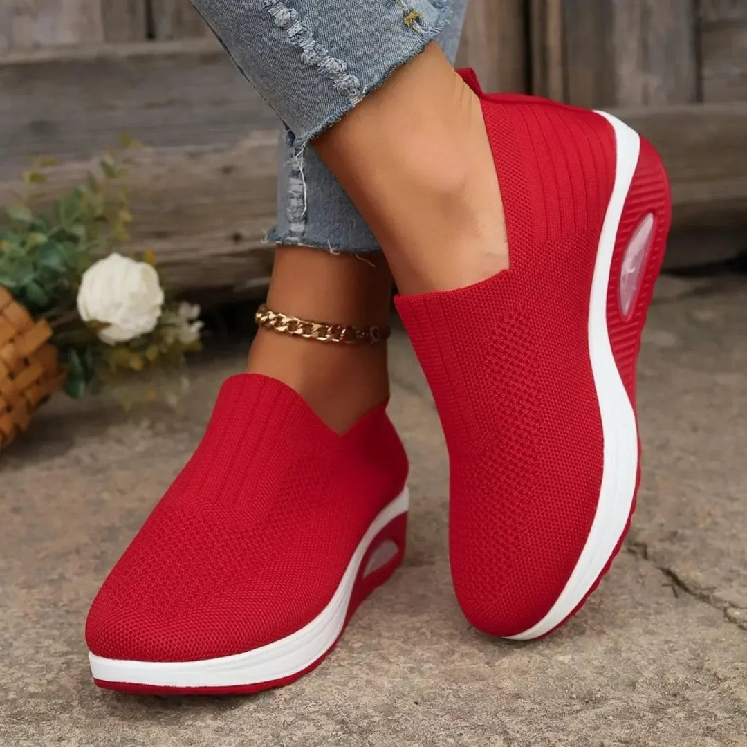 Damen Slip On Sommer Sneaker mit Texturierte Oberfläche