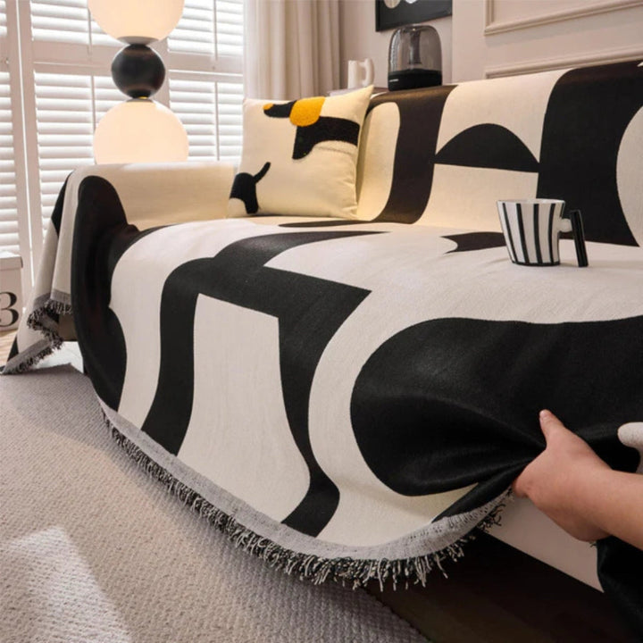 Moderner geometrischer Sofabezug