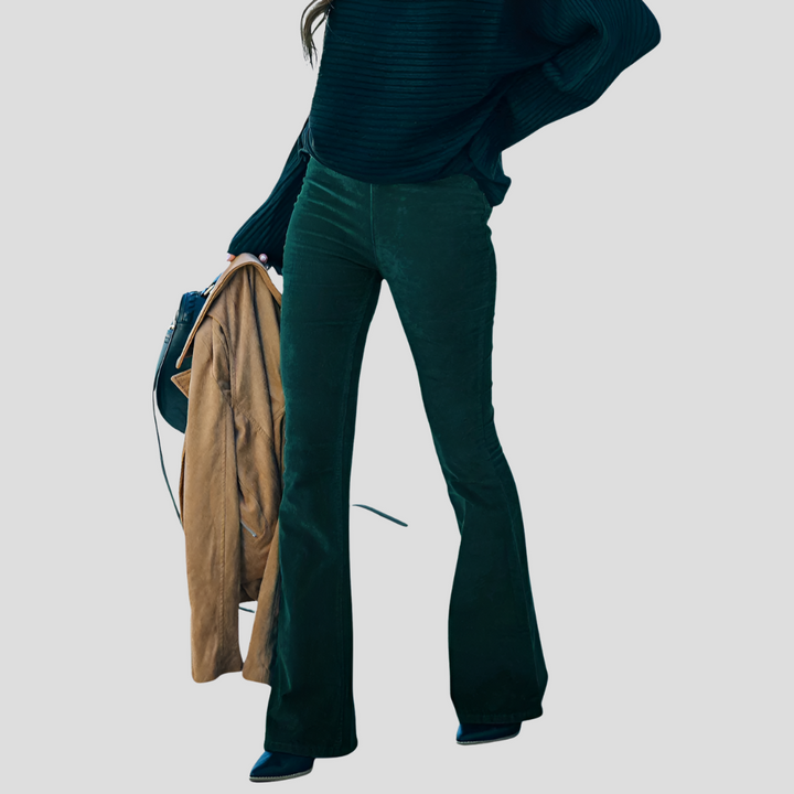 Damenhose aus Vintage-Cord mit hoher Taille