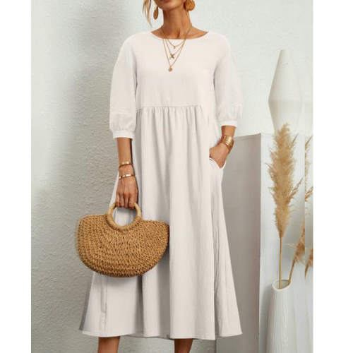 Elegantes Sommerkleid mit Smokarbeit für Damen