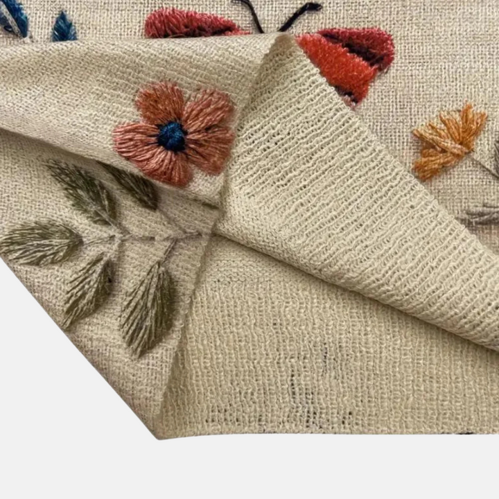 3D-Blumenstrickpullover