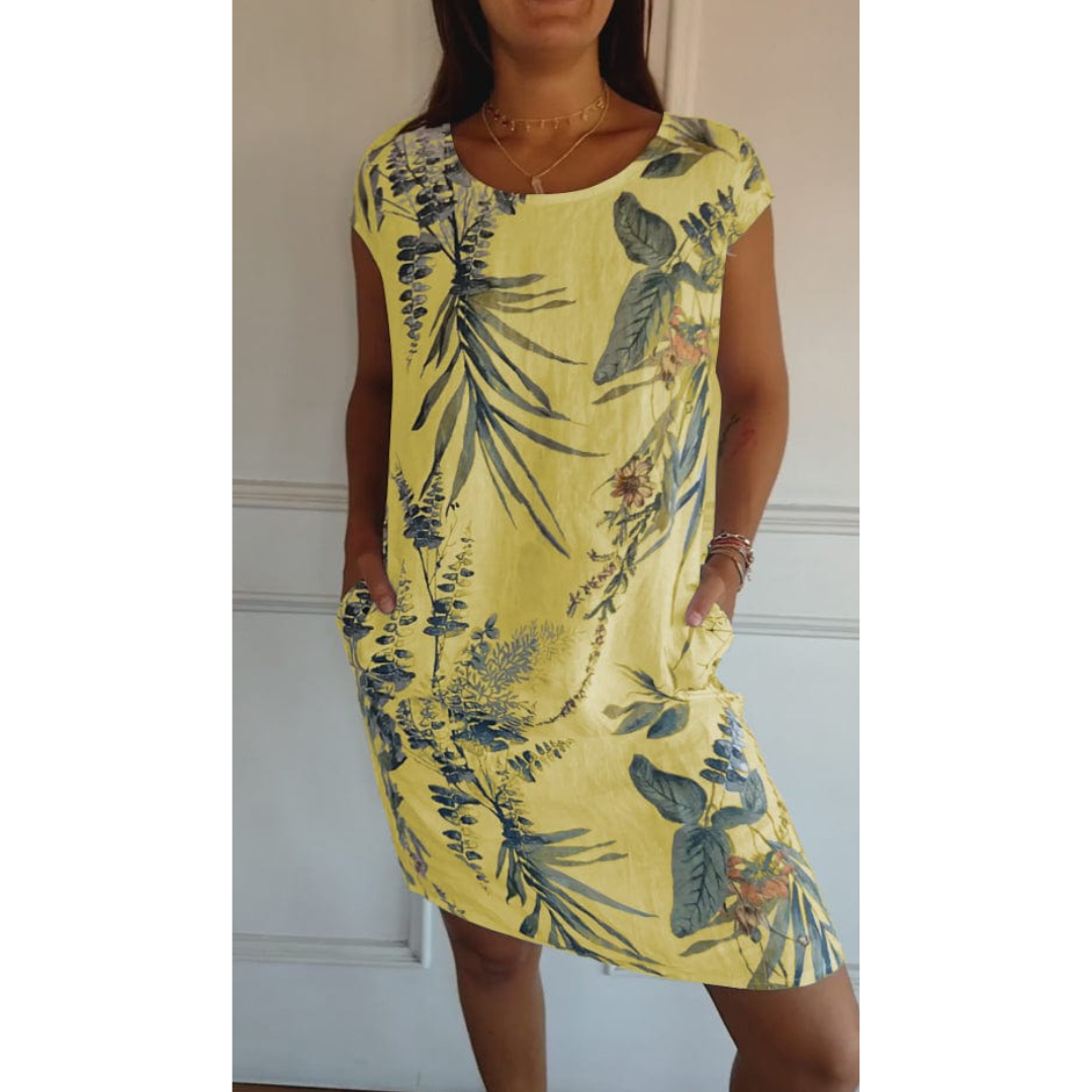 Bequemes Kleid mit Rundhalsausschnitt