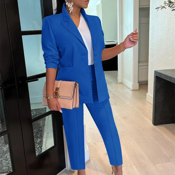 Damen Blazer und Hosen Set mit einem Knopf
