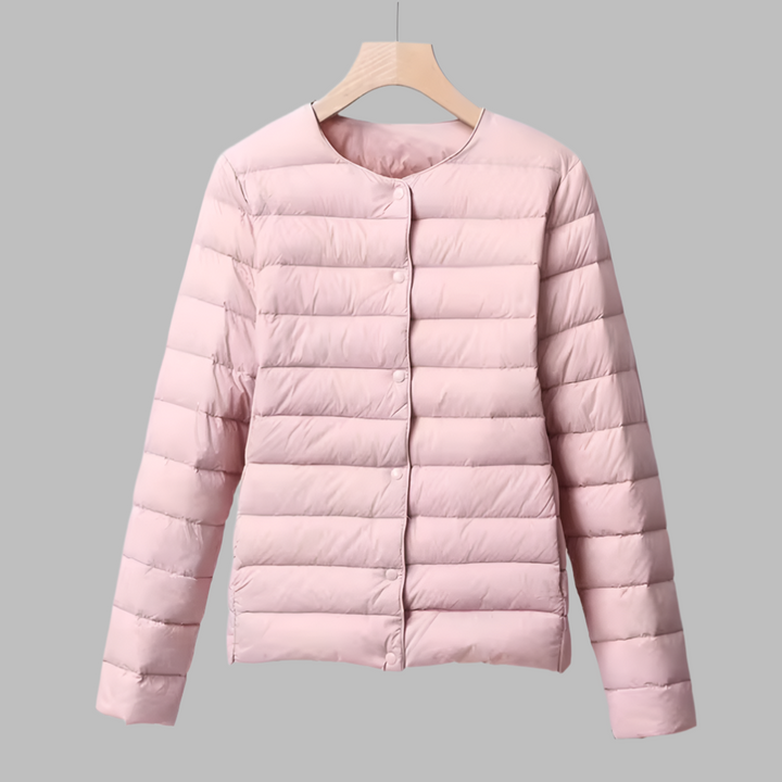 Kragenlose, tragbare Daunenjacke für Frühling und Winter