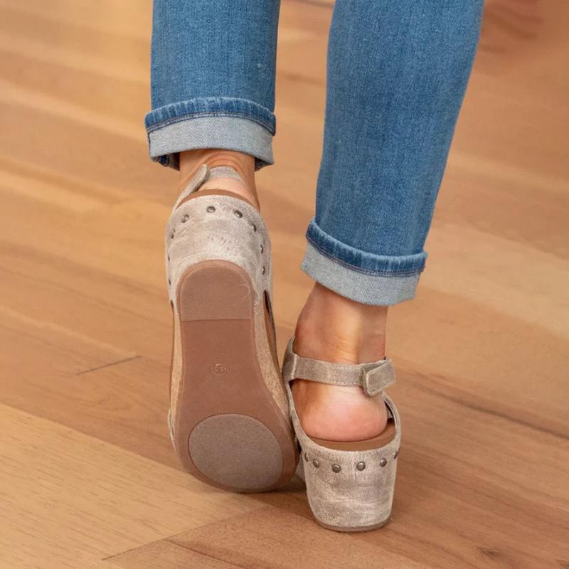 Orthopädische Ledersandalen für Damen mit zusätzlicher Unterstützung