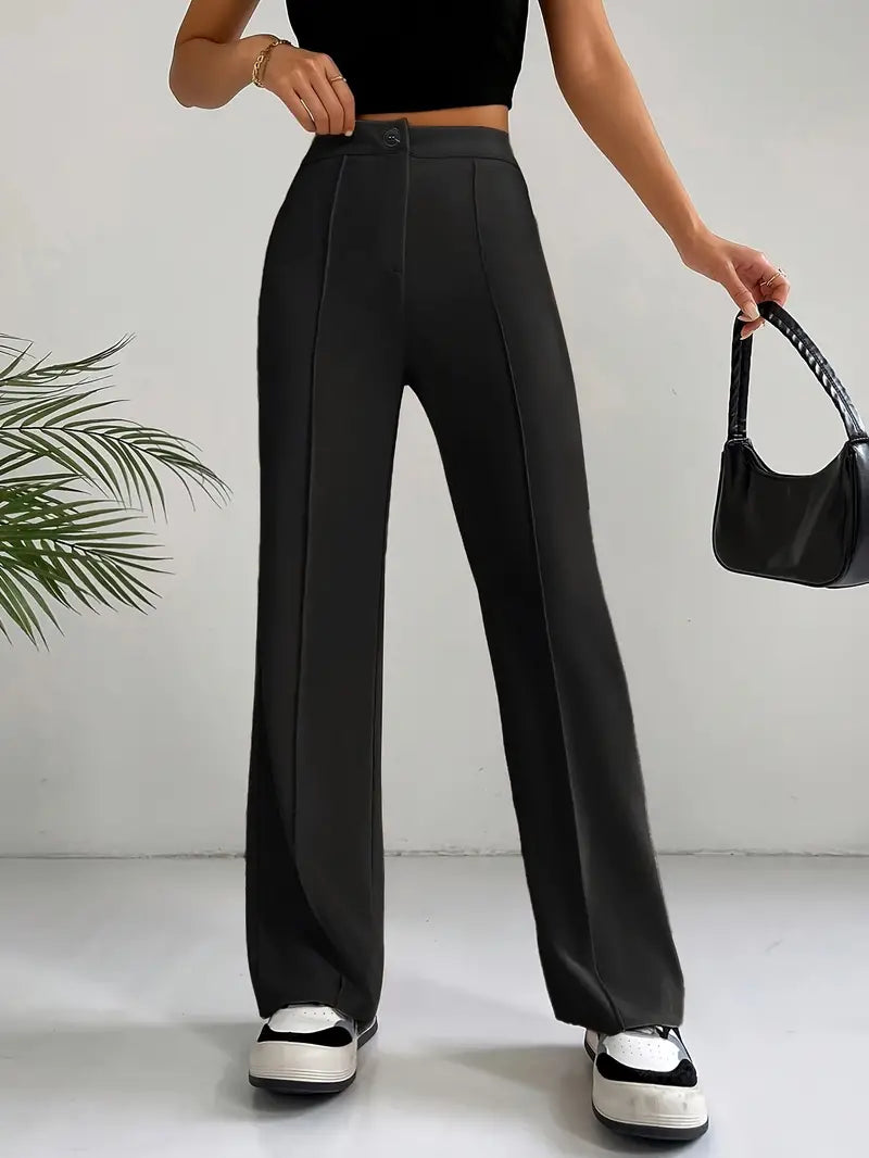 Damen Sommerhose mit hohem Bund und geradem Schnitt