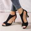 Damen Sommerschuhe mit Absatz und Cut-out-Design
