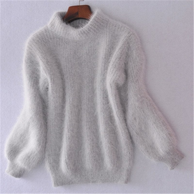 Mohair-Rollkragenpullover
