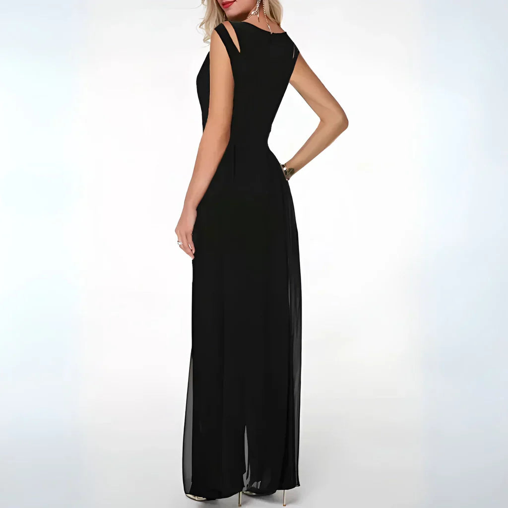 Damen Sommer Jumpsuit mit Cut-Outs an den Schultern