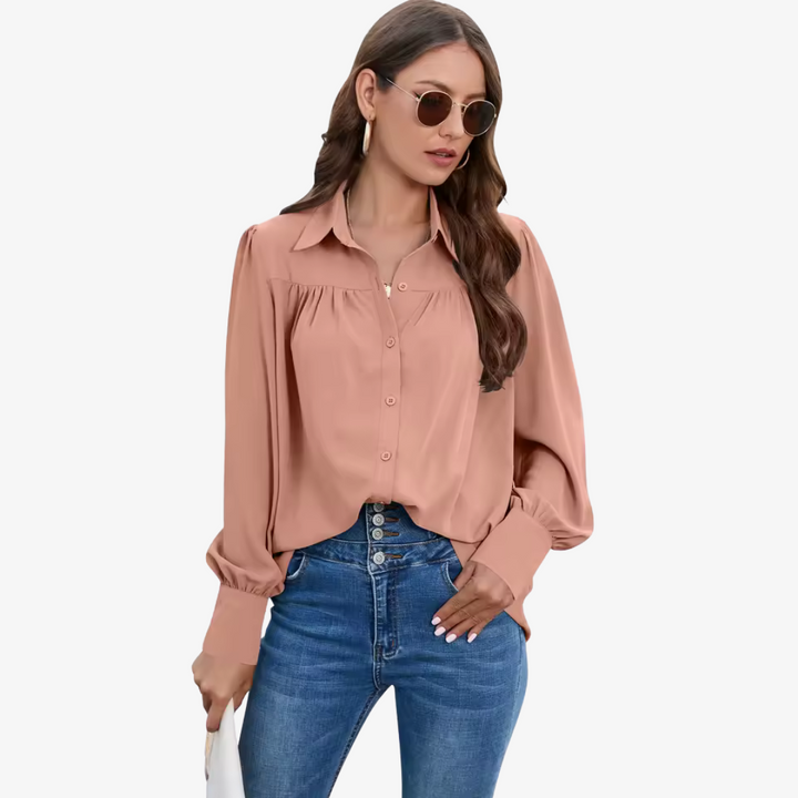 Elegante Chiffonbluse mit Laternenärmeln