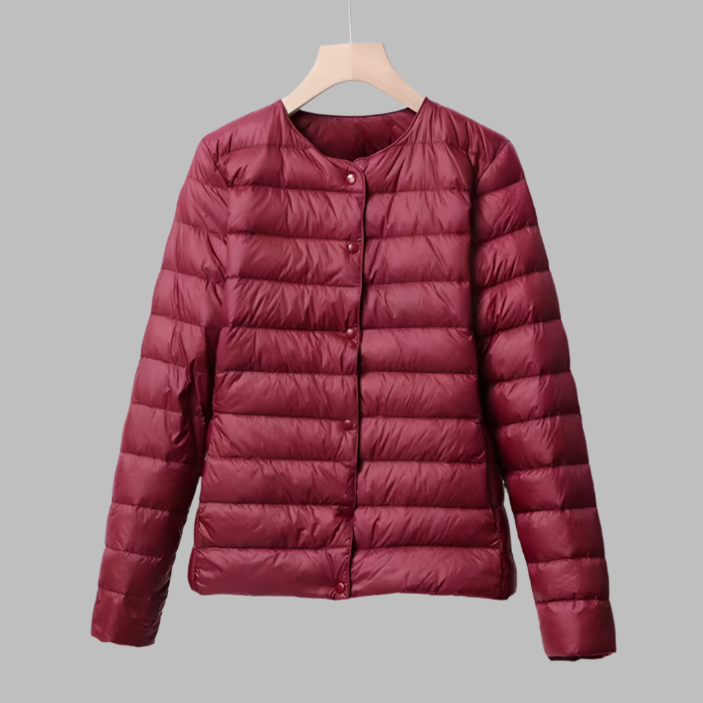 Kragenlose, tragbare Daunenjacke für Frühling und Winter