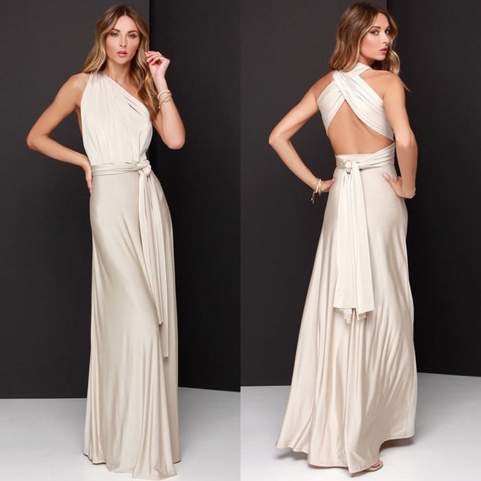 Damen ärmelloses Maxikleid mit Neckholder