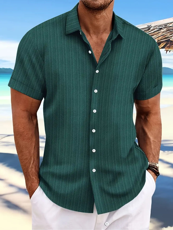 Herren Sommerhemd mit kurzen Ärmeln und Knöpfen