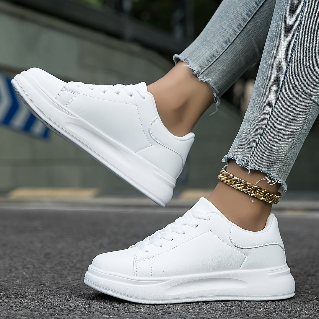 Weiße Ledersneaker für Damen
