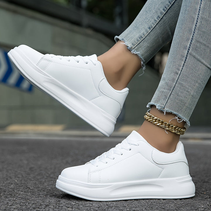 Weiße Ledersneaker für Damen