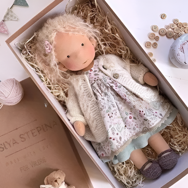 Handgefertigte Waldorf-Kuschelpuppe