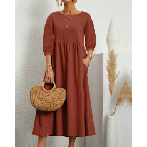 Elegantes Sommerkleid mit Smokarbeit für Damen
