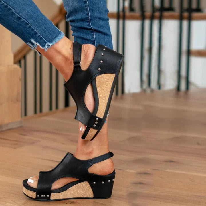 Orthopädische Ledersandalen für Damen mit zusätzlicher Unterstützung