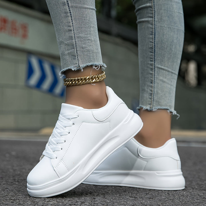 Weiße Ledersneaker für Damen