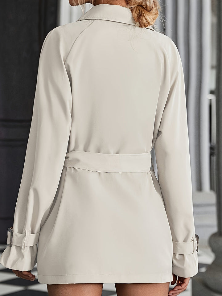 Damen Trenchcoat mit Kragen und Taillengürtel