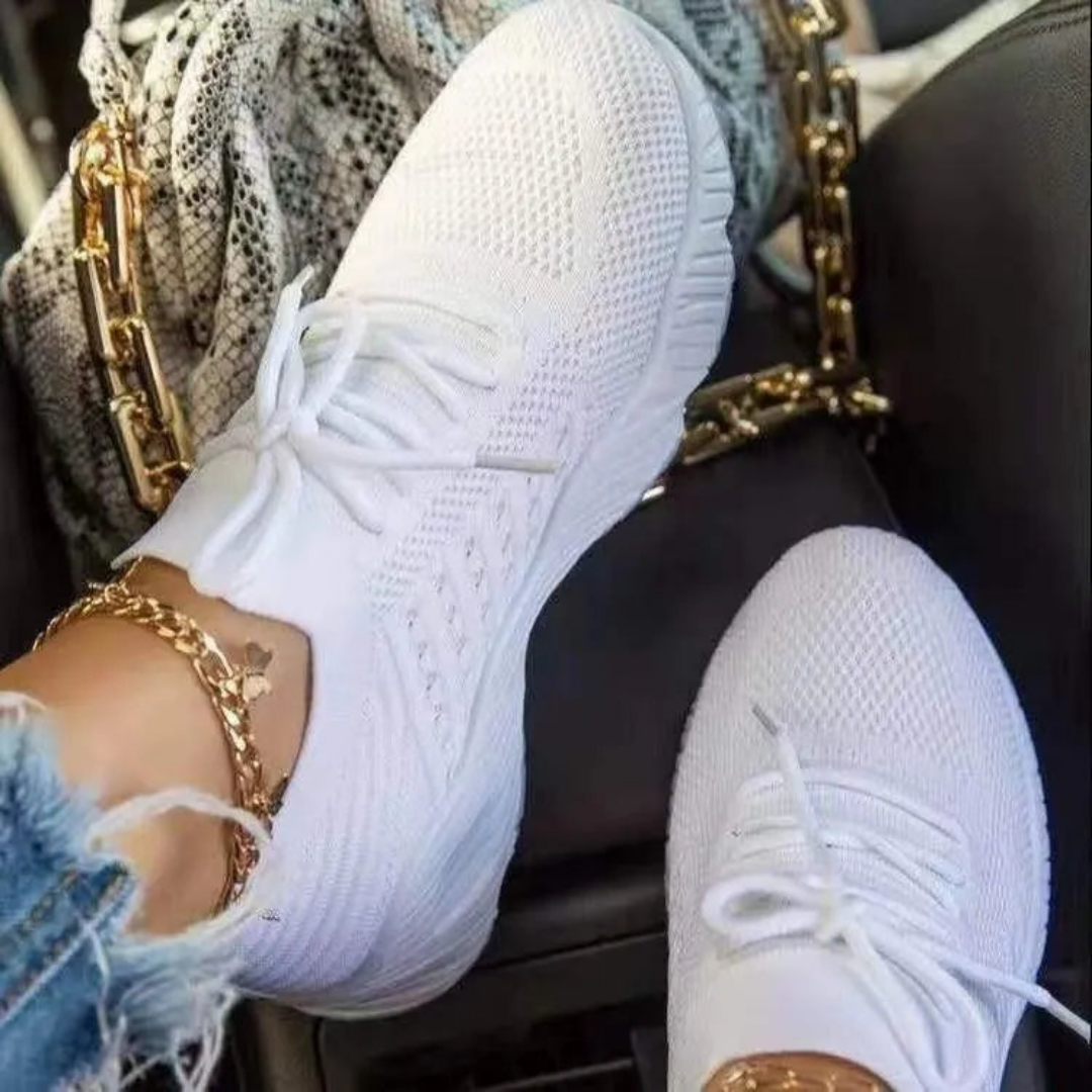 Damen Sommer Sneakers mit Schnürverschluss und Chunky Sohle
